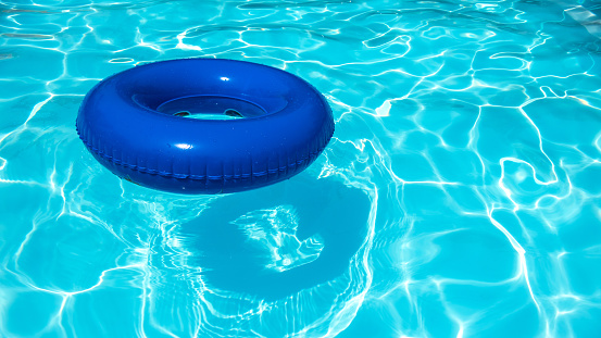 Blue Buoy on swimming pool