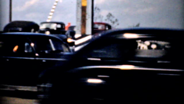 Rush Hour Traffic And New Interstate Highway-1940 Vintage 8mm film