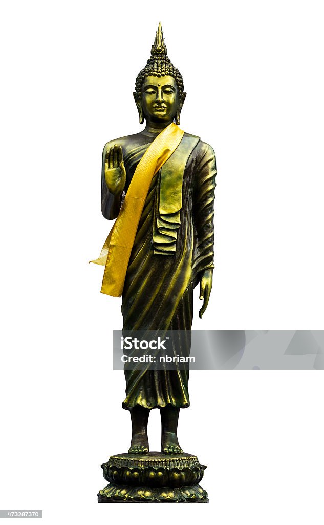 Standing buddha image statue Standing buddha image statue isolated on white 2015 Stock Photo