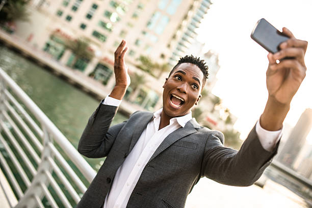 istock Afro american Business man take a selfie 473287652