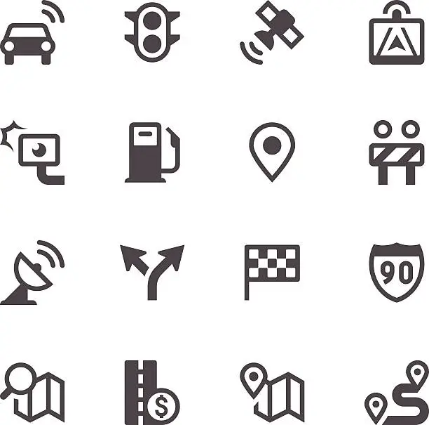 Vector illustration of GPS Navigation and Road Icons