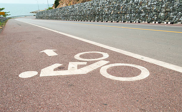 istock Bicycle lane bicycle path and coastal road 473292022