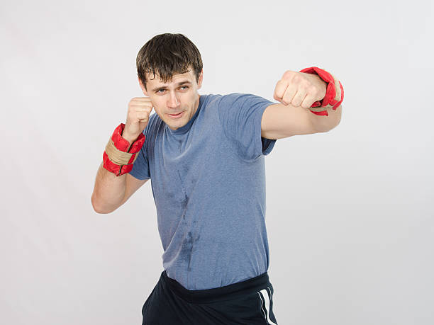 istock Boxer has a left hand with the weighting agent 473292950