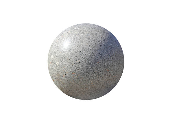 istock Grey granite spheres isolated on a white background 473294412