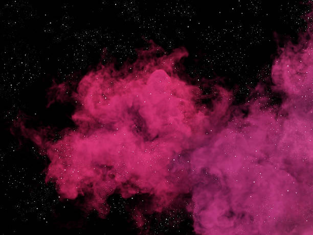 Pink nebula and stars in space