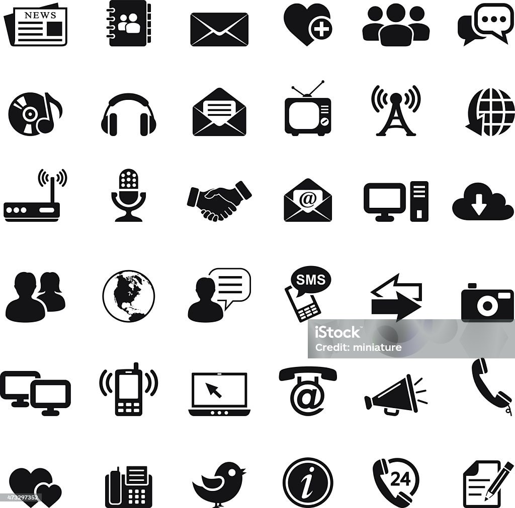 Communication Icons illustration of Communication Icon set for your design and products. Bluetooth stock vector