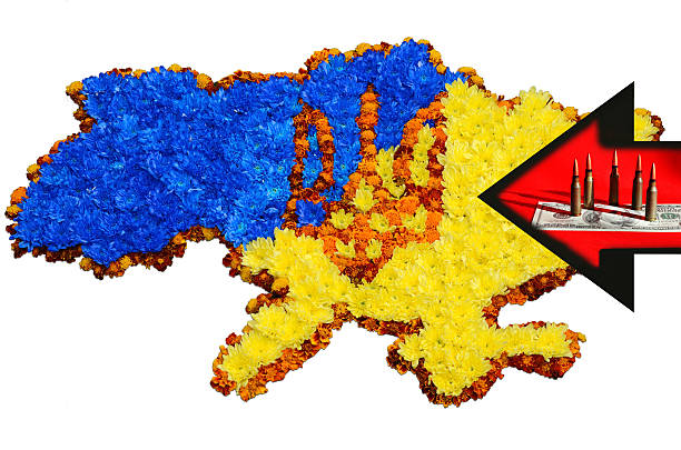 The war in Ukraine (separatism, a truce - concept) The war in Ukraine (Minsk agreements, separatism, a truce - concept) truce flag stock pictures, royalty-free photos & images