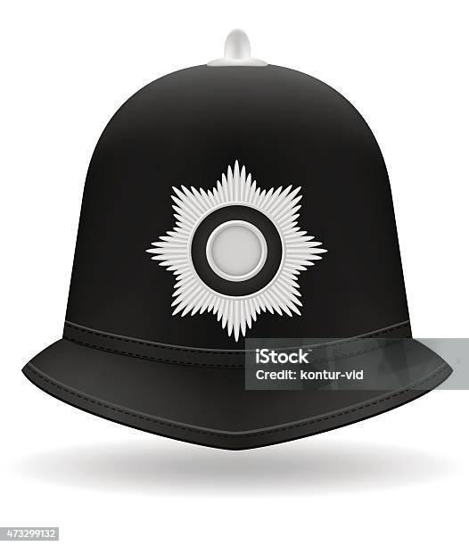 London Police Helmet Vector Illustration Stock Illustration - Download Image Now - Police Force, UK, British Culture