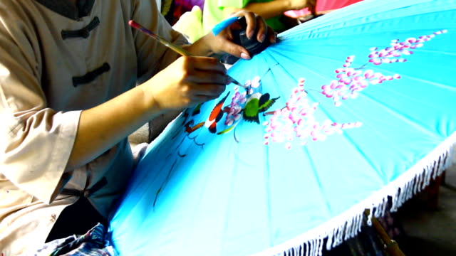 Handmade Thai style umbrella painting