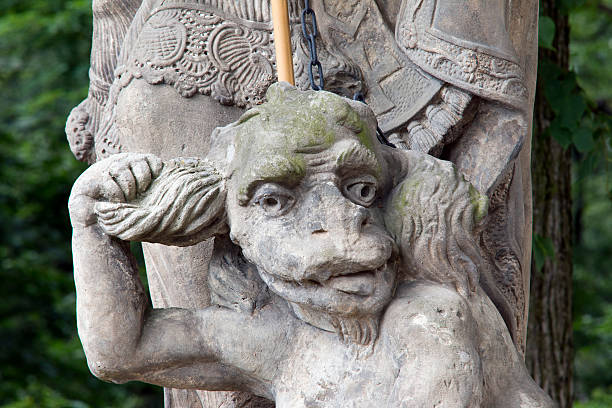 istock bounded devil - detail of the head 473308534