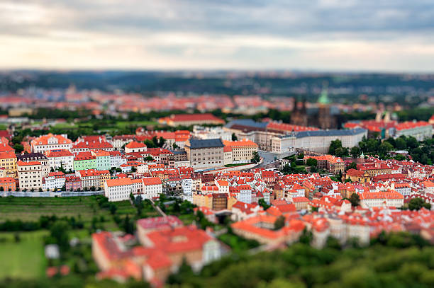istock Prague, Czech republic. Cityscape with tilt-shift lens 473310048