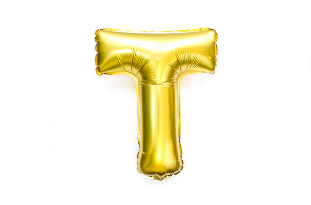 Golden Alphabet Foil Balloon Letter T