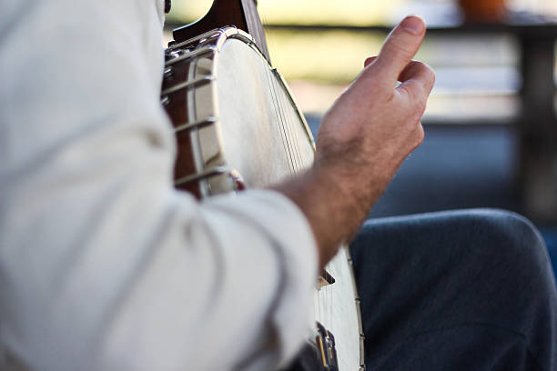 istock Close-up of hand playing banjo 473311898