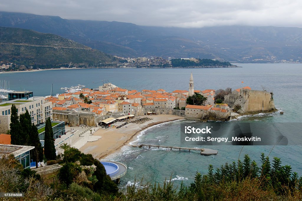 Montenegro, Budva, old town top view View Montenegro, Budva, old town top view 2015 Stock Photo