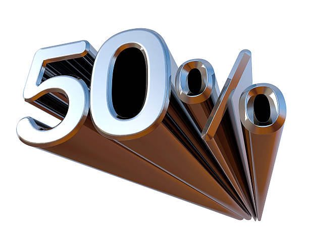 istock 50 percent on white background 473317344