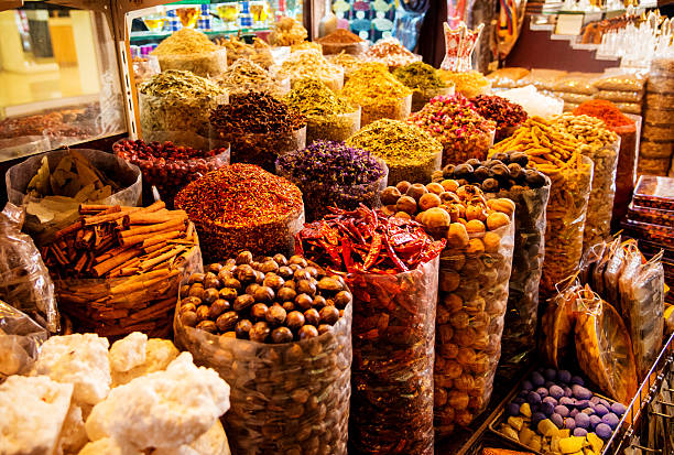 Spices in the spice souk in Dubai Spices in the spice souk in Dubai  souk stock pictures, royalty-free photos & images