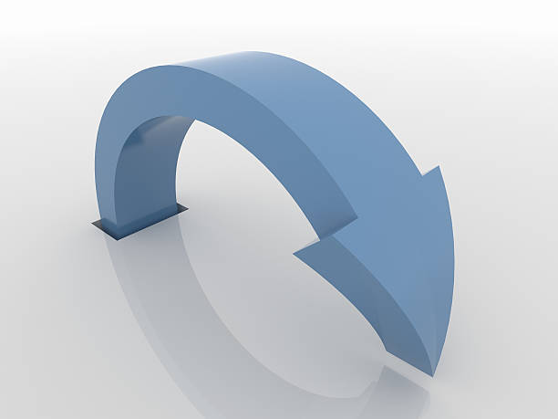 istock Curved Blue Arrow Symbol, Action Concept 473318370