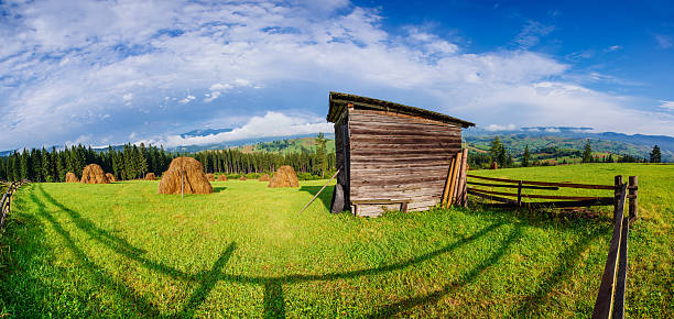 Beautiful sunny day is in mountain landscape.