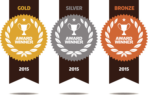 Vector of Gold, silver and bronze winner award medals. EPS ai 10 file format.