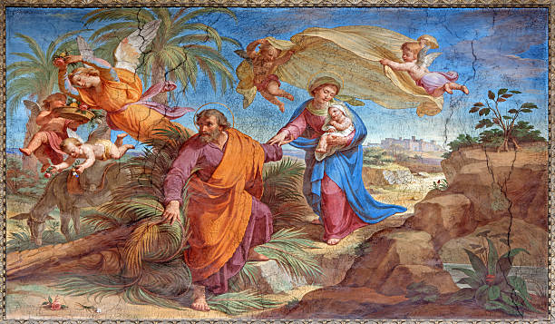 istock Rome - Flight to Egypt fresco in Saint Augustine church 473325332