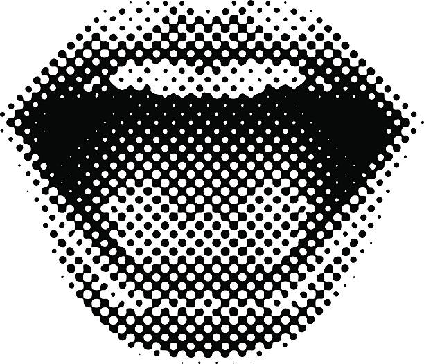 Retro Style Mouth Laughing Retro style vector of laughing mouth. Pop art. laughing stock illustrations