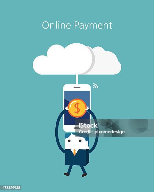 Flat Business Character Series Online Payment Concept Stock Illustration - Download Image Now