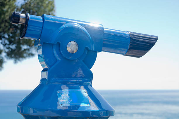istock Blue telescope and Mediterranean sea. 473330058