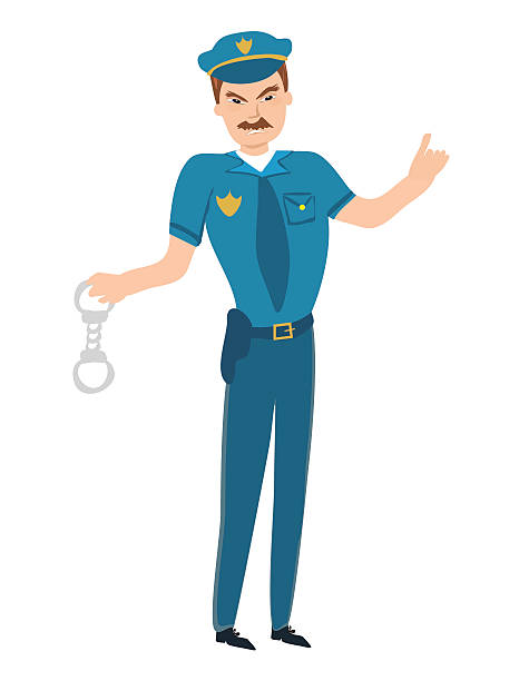 policeman - humor deputy officer police stock illustrations
