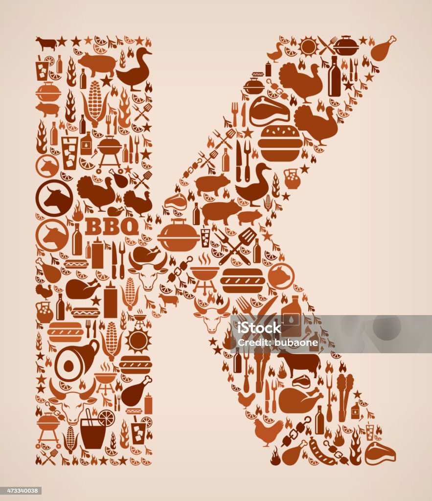 Kbbq Letters Letter K Summer Barbecue Invitation Vector Background Stock ...