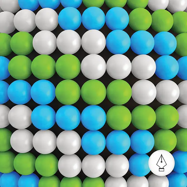 Vector illustration of Abstract technology background with balls. Spheric pattern.