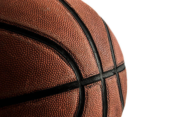 istock Old Basketball isolated on white background. 473343378