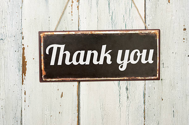 istock Old metal sign  - Thank you 473346094
