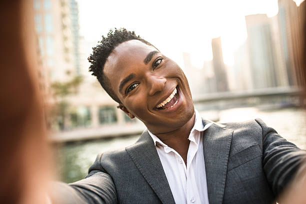 istock Afro american Business man take a selfie 473346178