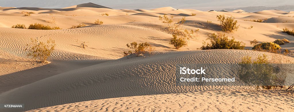 Death Valley Desert Sand dunes of Mesquite Flat in Death Valley Desert - California 2015 Stock Photo