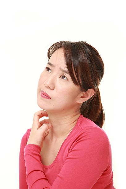 istock Japanese woman scratching her neck 473353932