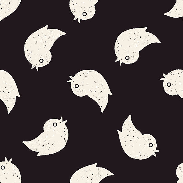 doodle twitter seamless pattern background - twitter 幅插畫檔、美工圖案、卡通及圖標