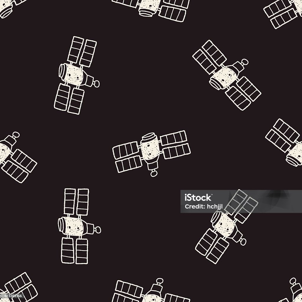 Satellite Pattern Design Doodle Satellites Seamless Pattern Background Stock Illustration ...