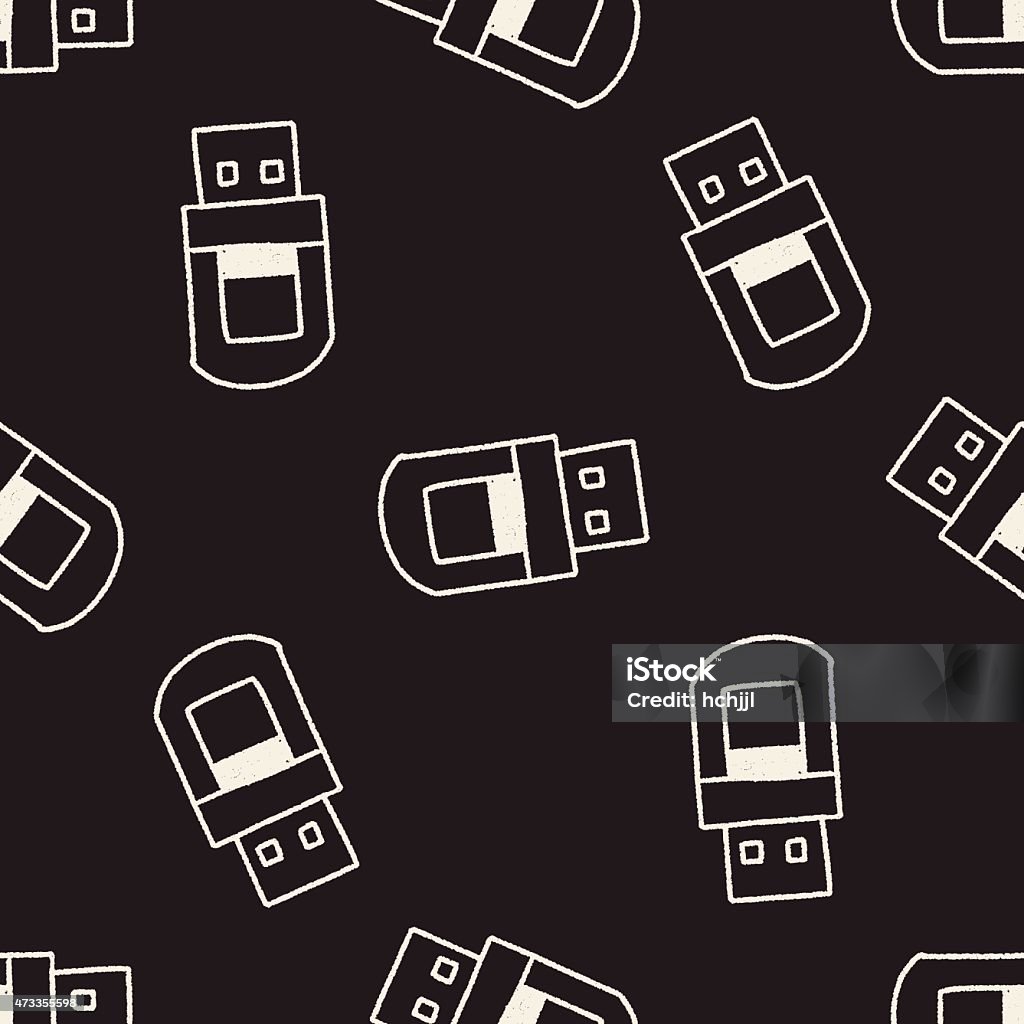 Usb Pattern Drawing Easy Usb Doodle Drawing Seamless Pattern Background Stock Illustration ...