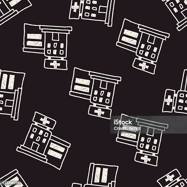 Hospital Doodle Drawing Seamless Pattern Background Stock Illustration ...