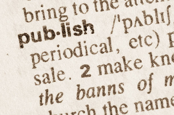 istock Dictionary definition of word publish 473358128