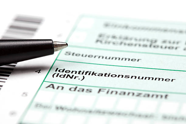 German tax form and pen - close up