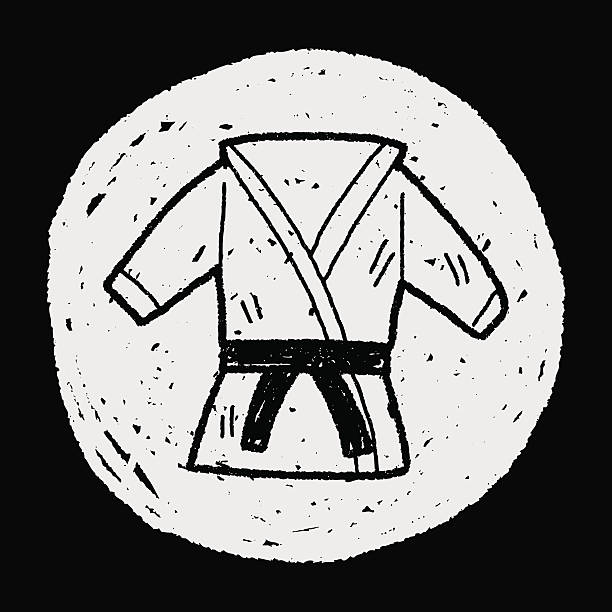 ilustrações, clipart, desenhos animados e ícones de karate rabisco - martial arts child judo computer graphic