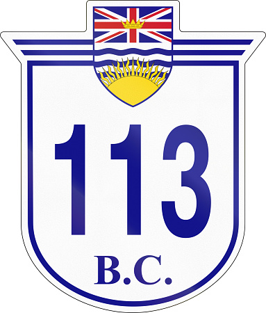 Shield for the British Columbia Highway number 113.