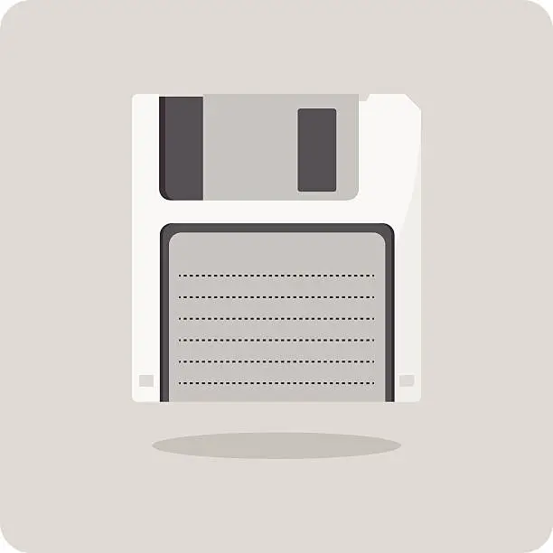 Vector illustration of Vector of flat icon, floppy disk