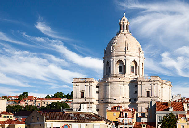 National Pantheon in Lisbon National Pantheon in the Alfama district of Lisbon, Portugal. This is the view that greets passengers arriving on cruise ships at the Santa Apolonia terminal in Lisbon. national pantheon lisbon stock pictures, royalty-free photos & images