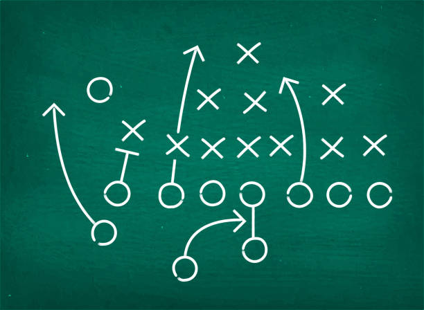 istock American football touchdown strategy diagram on chalkboard 473375764
