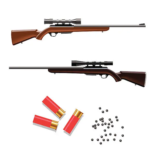 Vector illustration of Hunting rifle