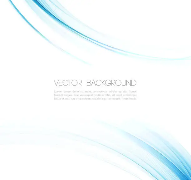 Vector illustration of  Vector Background abstract template with curved blue lines