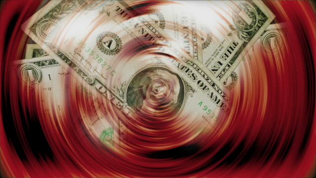 One dollar bills turning - One dollar bills spinning