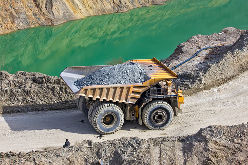 Dumper in open pit